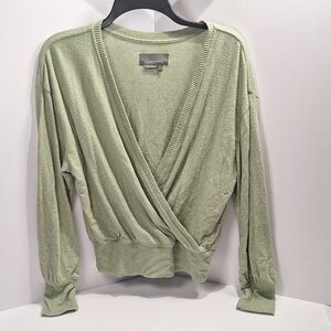 Anthropologie Sage Green Wrap Top